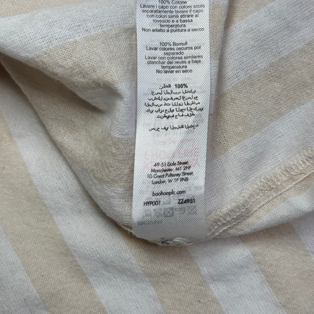 Boohoo Smocked Striped Sundress Maxi Cotton Women’s 6 Tiered Coastal Cottagecore - Picture 5 of 16